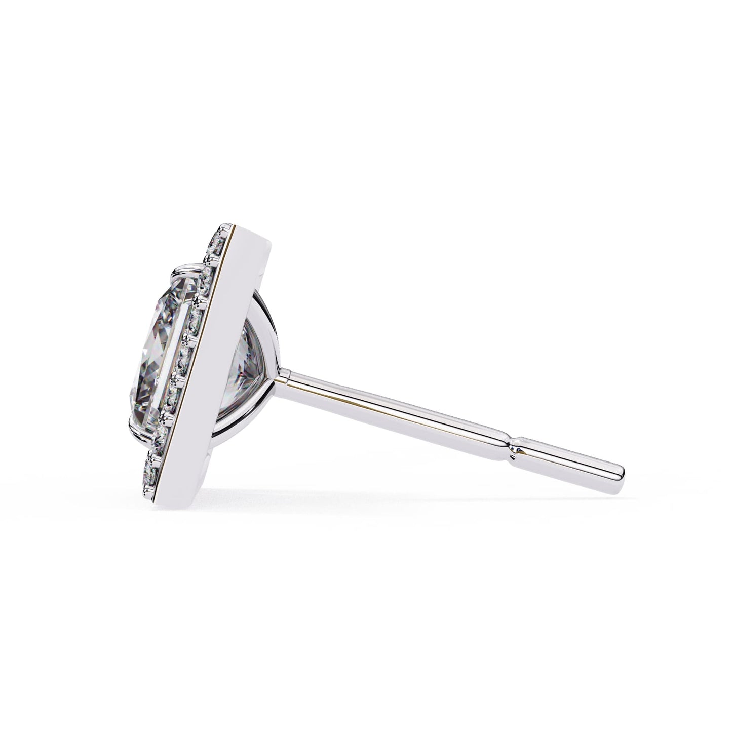 Princess Cut Lab Diamond Halo Stud Earrings