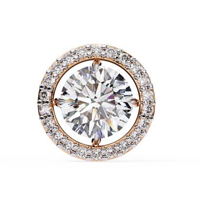Round Cut Halo Diamond Stud Earrings
