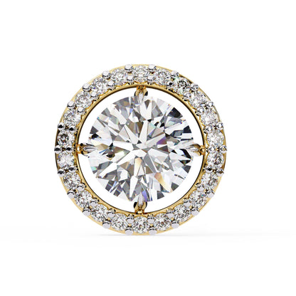 Round Cut Halo Diamond Stud Earrings