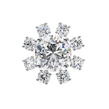 Round Cut Lab Diamond Floral Stud Earrings