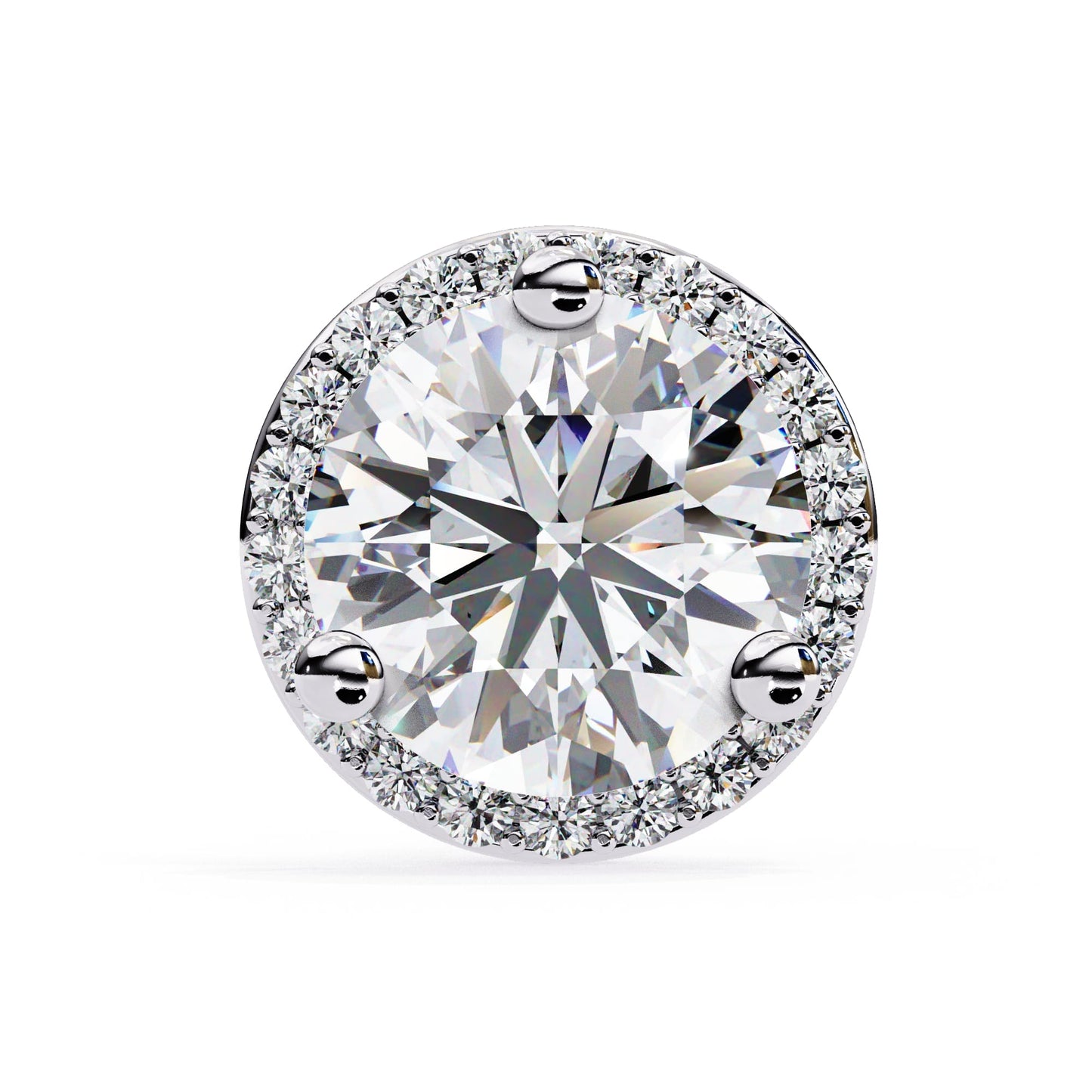 Round Cut Lab Diamond Halo Stud Earrings