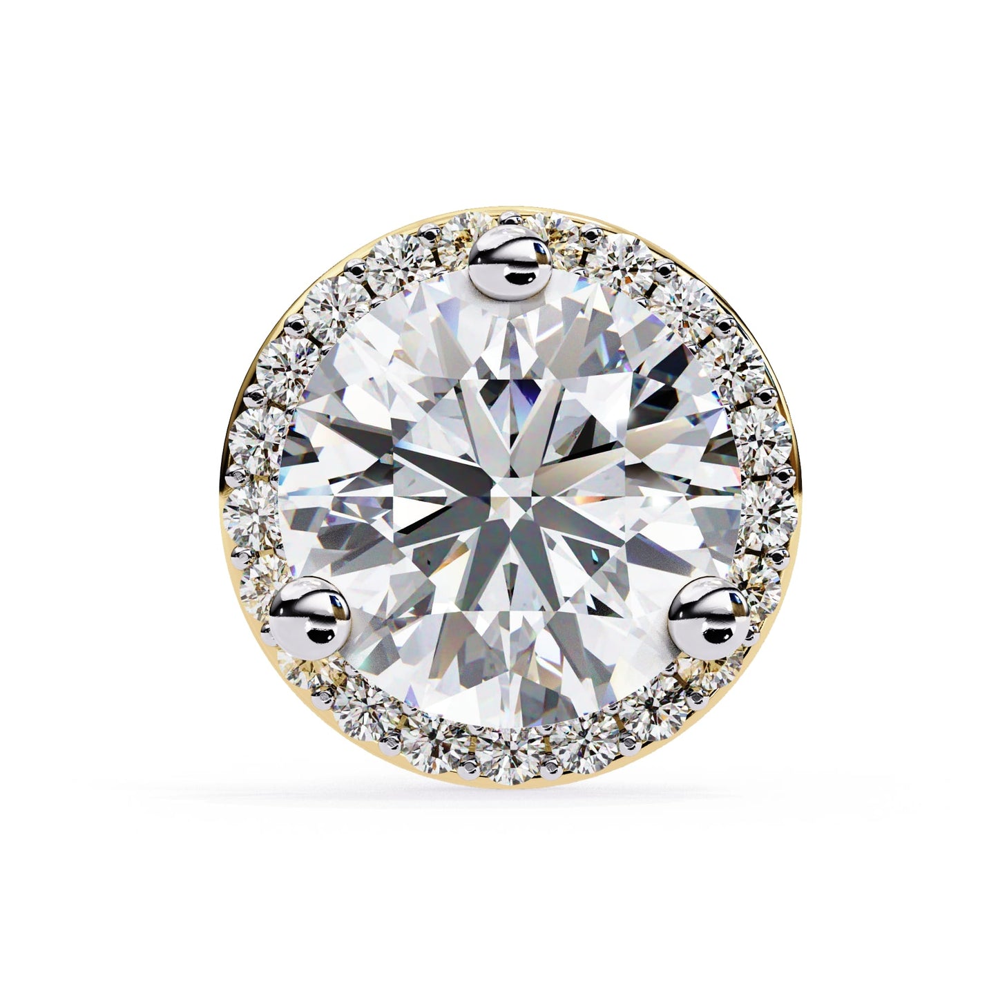 Round Cut Lab Diamond Halo Stud Earrings