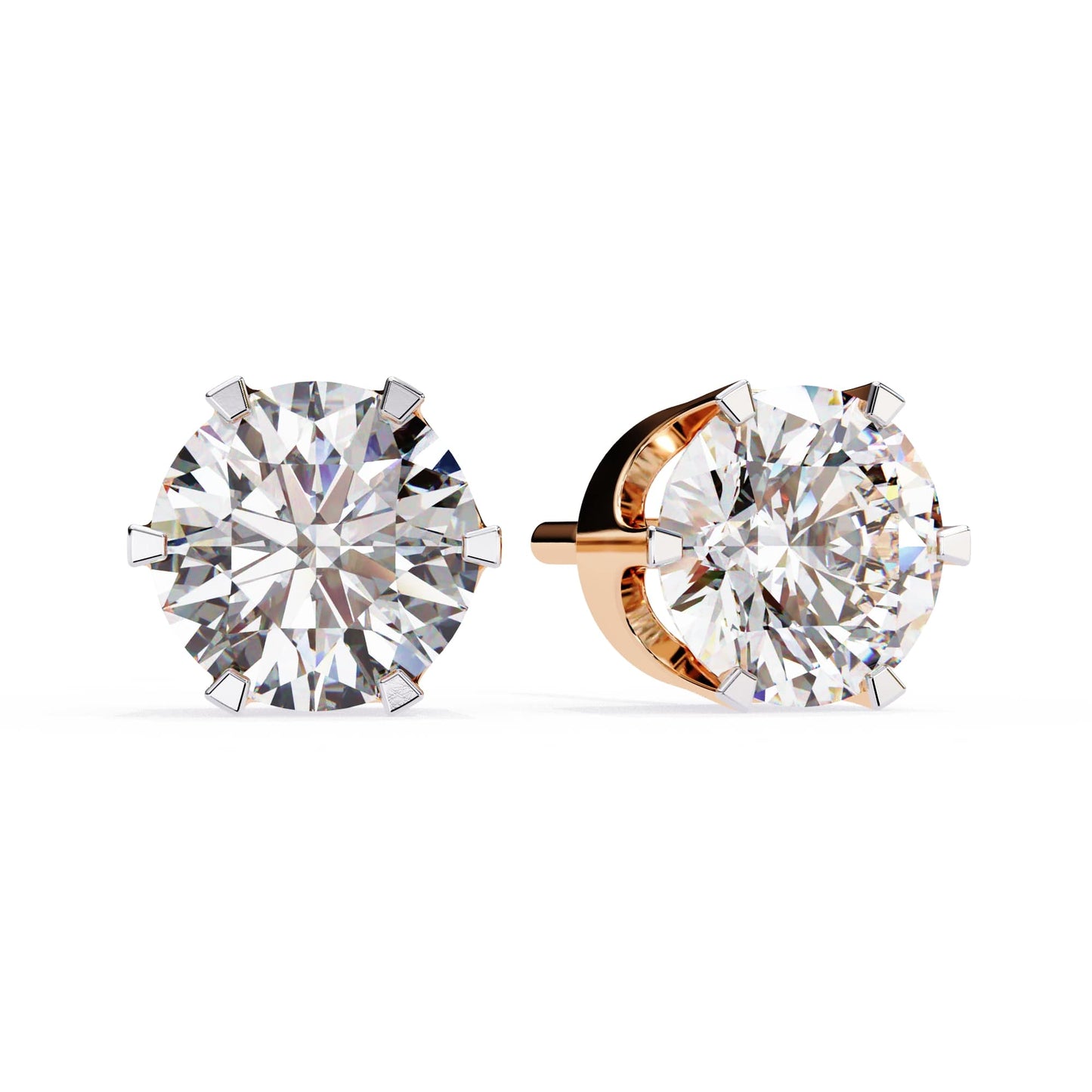 Round Lab Grown Diamond Stud Earrings