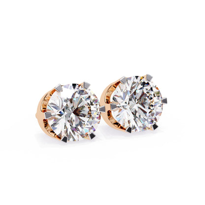 Round Lab Grown Diamond Stud Earrings