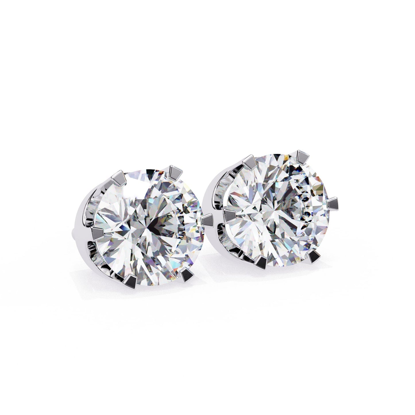 Round Lab Grown Diamond Stud Earrings