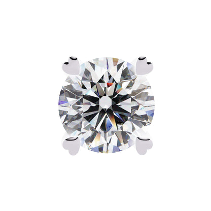 Round Cut Lab Grown Diamond Earrings With 4 Heart Prongs