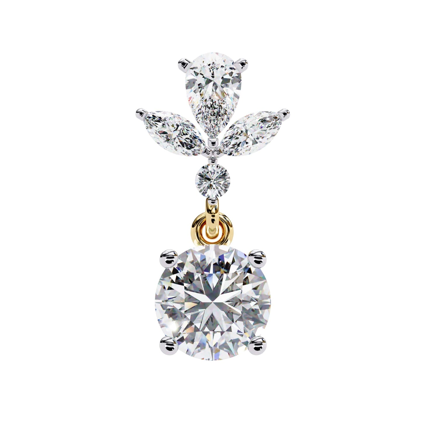 Multi Shape Lab Diamond Dangler Earrings