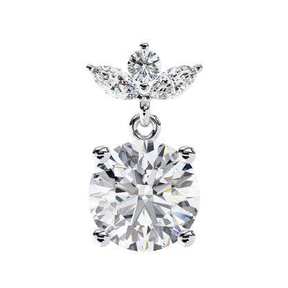 Lab Diamond Round Cut Drop Earrings