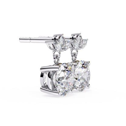 Lab Diamond Round Cut Drop Earrings