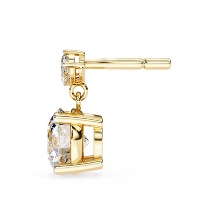 Lab Diamond Round Cut Drop Earrings