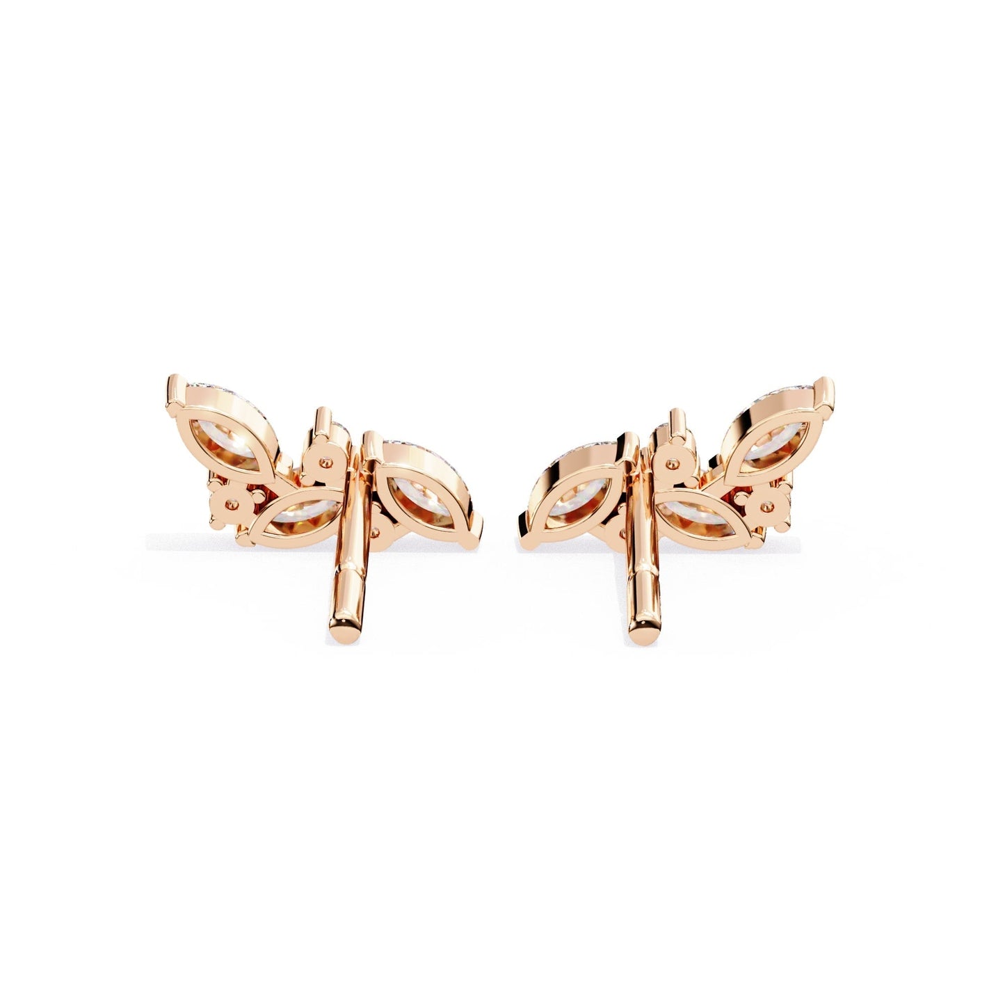 Modern Marquise And Round Lab Grown Diamond Earrings