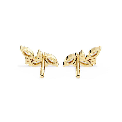 Modern Marquise And Round Lab Grown Diamond Earrings
