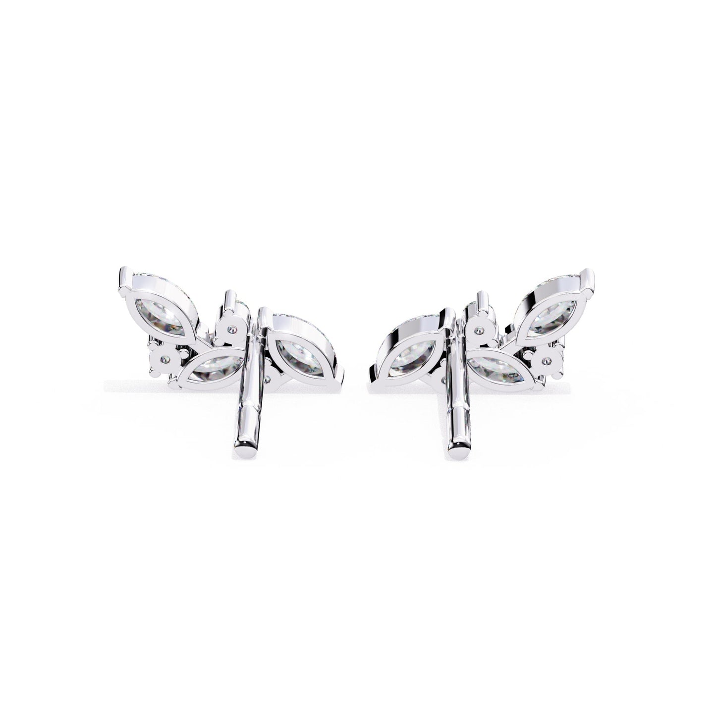 Modern Marquise And Round Lab Grown Diamond Earrings