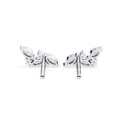 Modern Marquise And Round Lab Grown Diamond Earrings