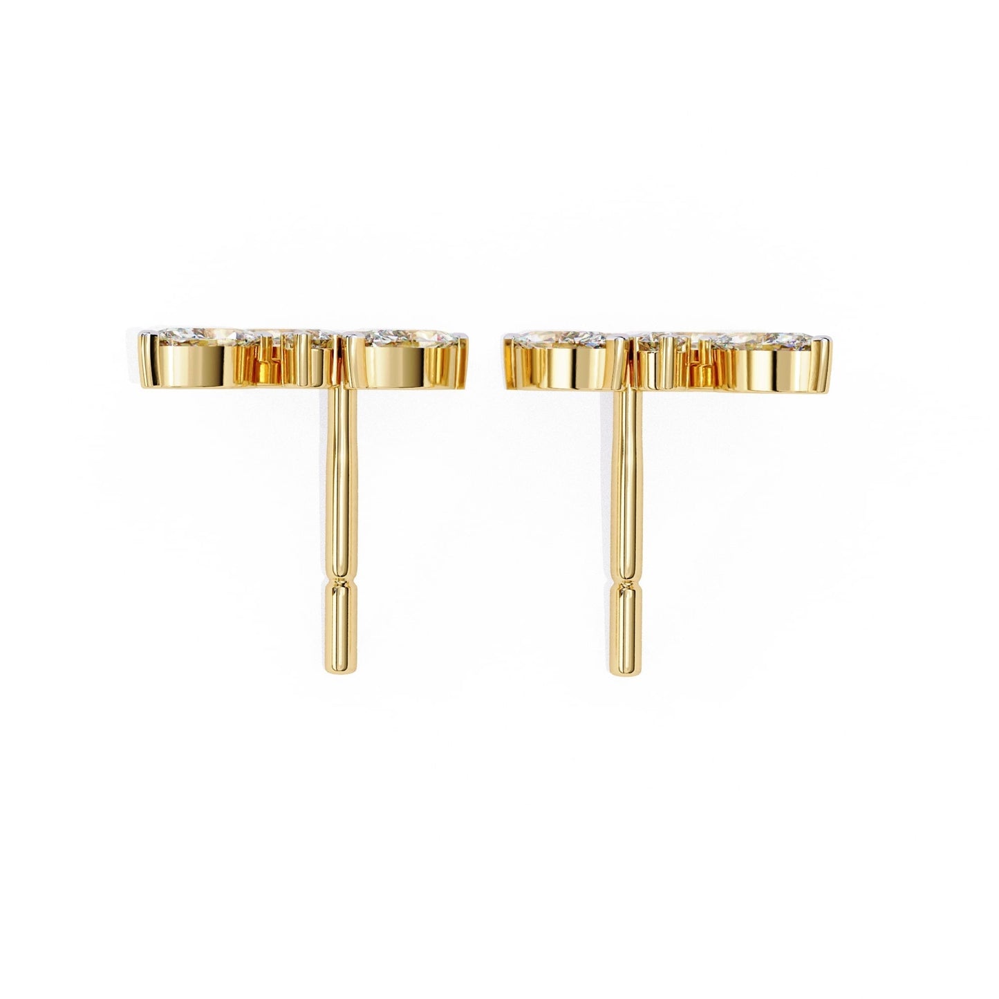 Modern Marquise And Round Lab Grown Diamond Earrings