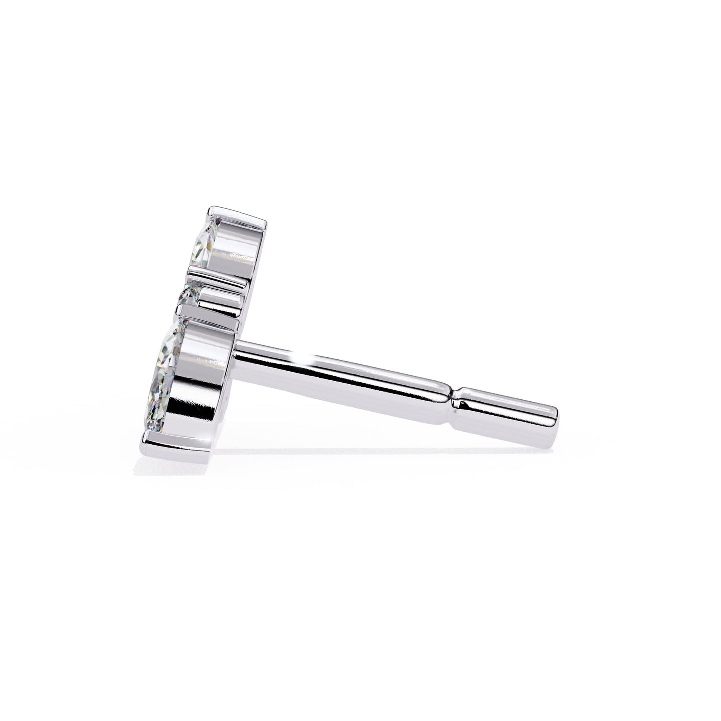 Modern Marquise And Round Lab Grown Diamond Earrings