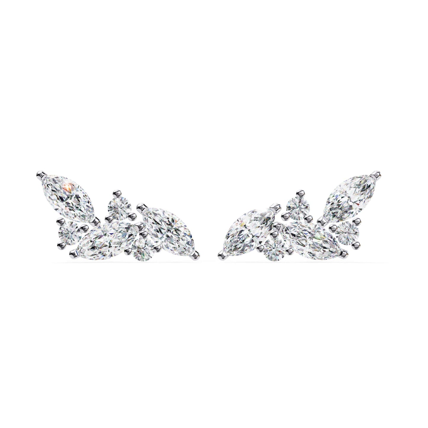 Modern Marquise And Round Lab Grown Diamond Earrings