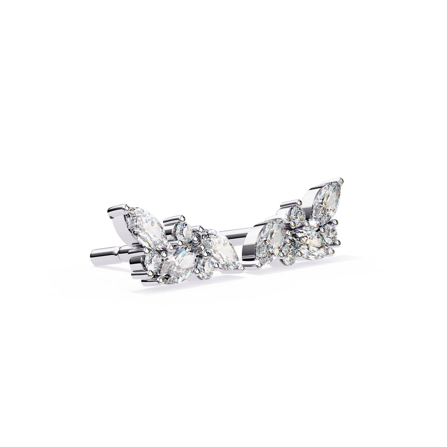 Modern Marquise And Round Lab Grown Diamond Earrings