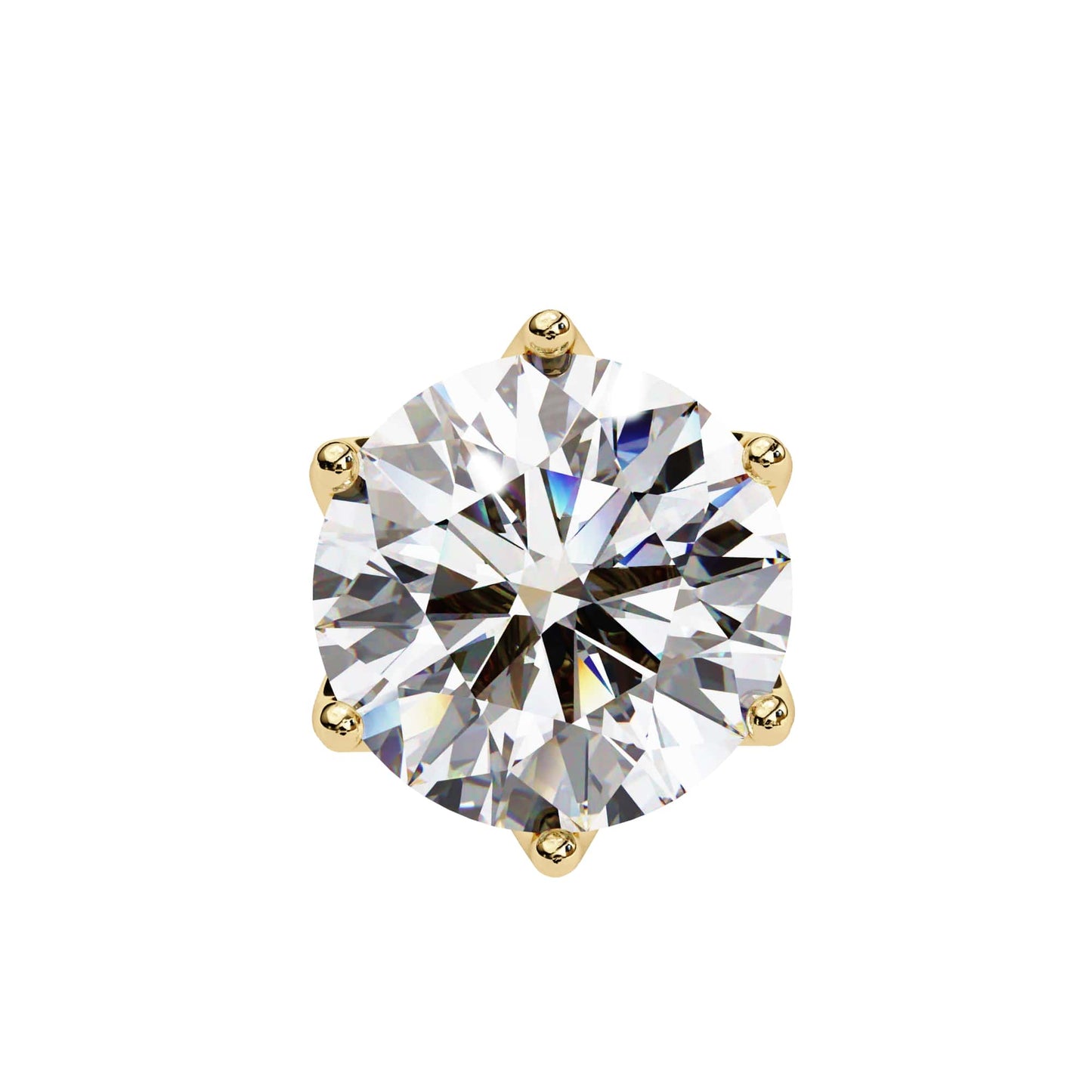 Round Lab Grown Diamond Earrings In Yellow Gold