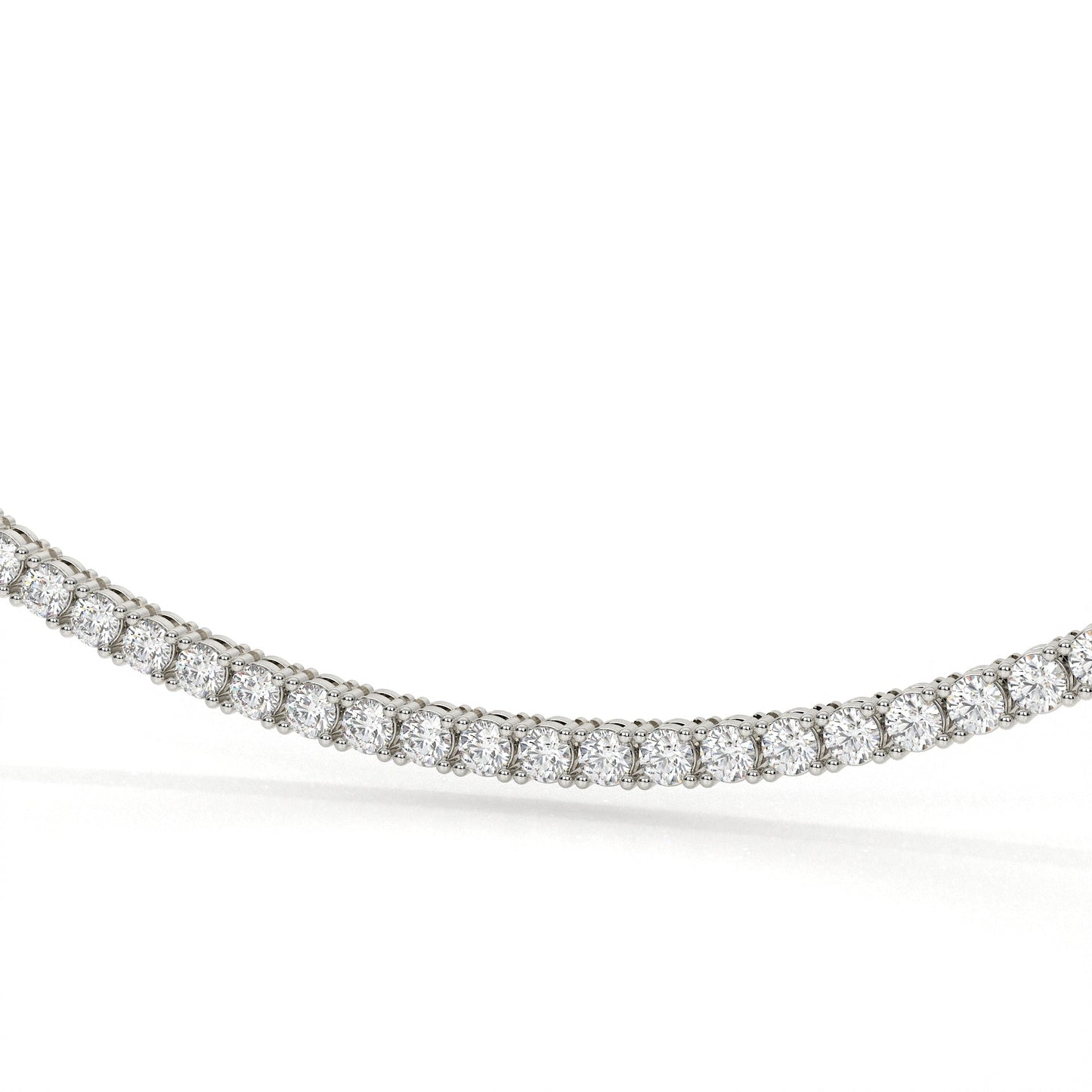 Round Cut Lab Diamond Tennis Necklace