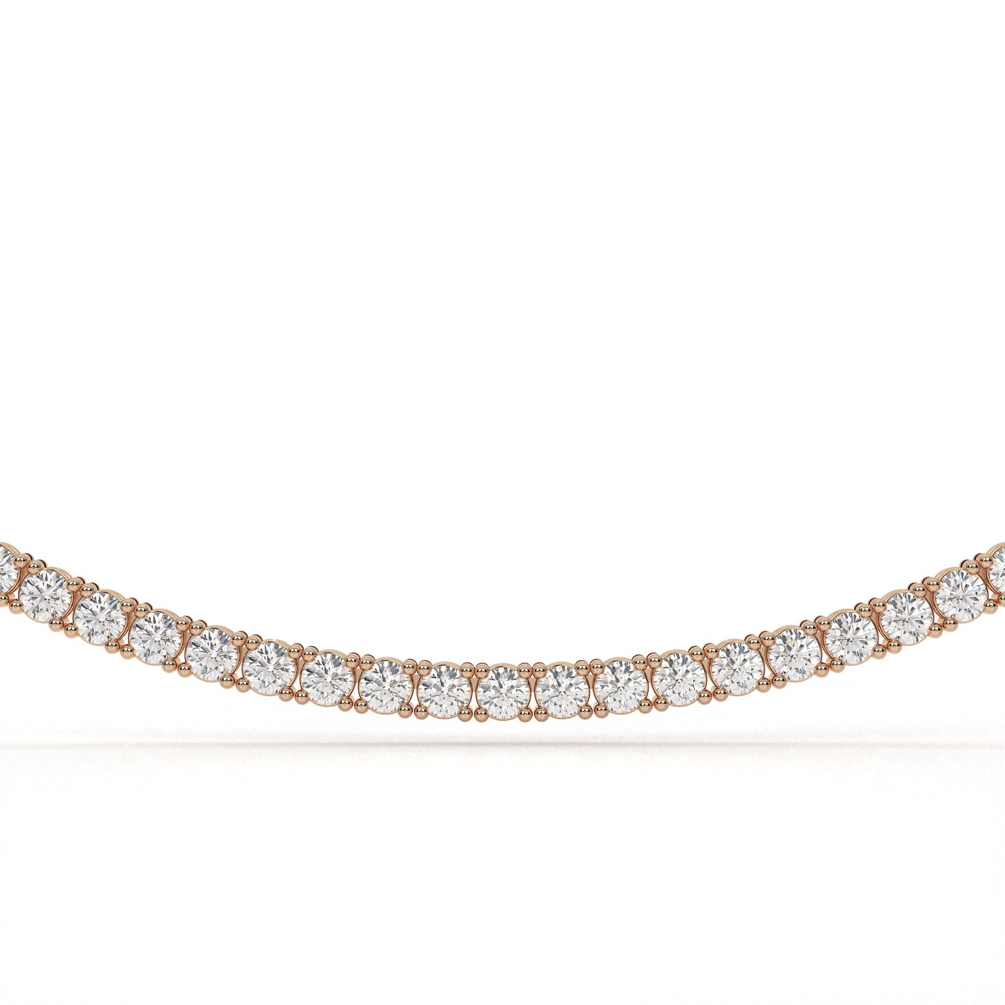 Round Cut Lab Diamond Tennis Necklace
