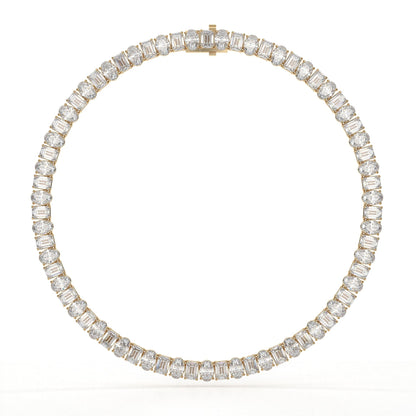 Emerald And Oval Diamond Tennis Necklace