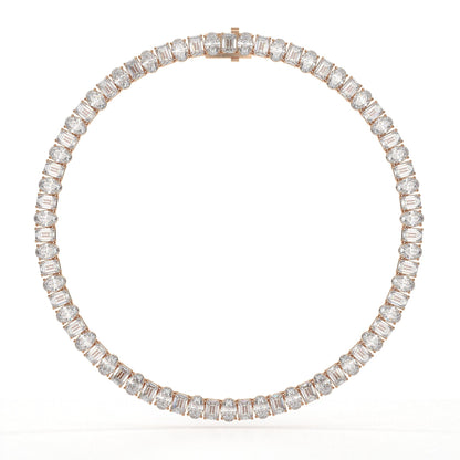 Emerald And Oval Diamond Tennis Necklace