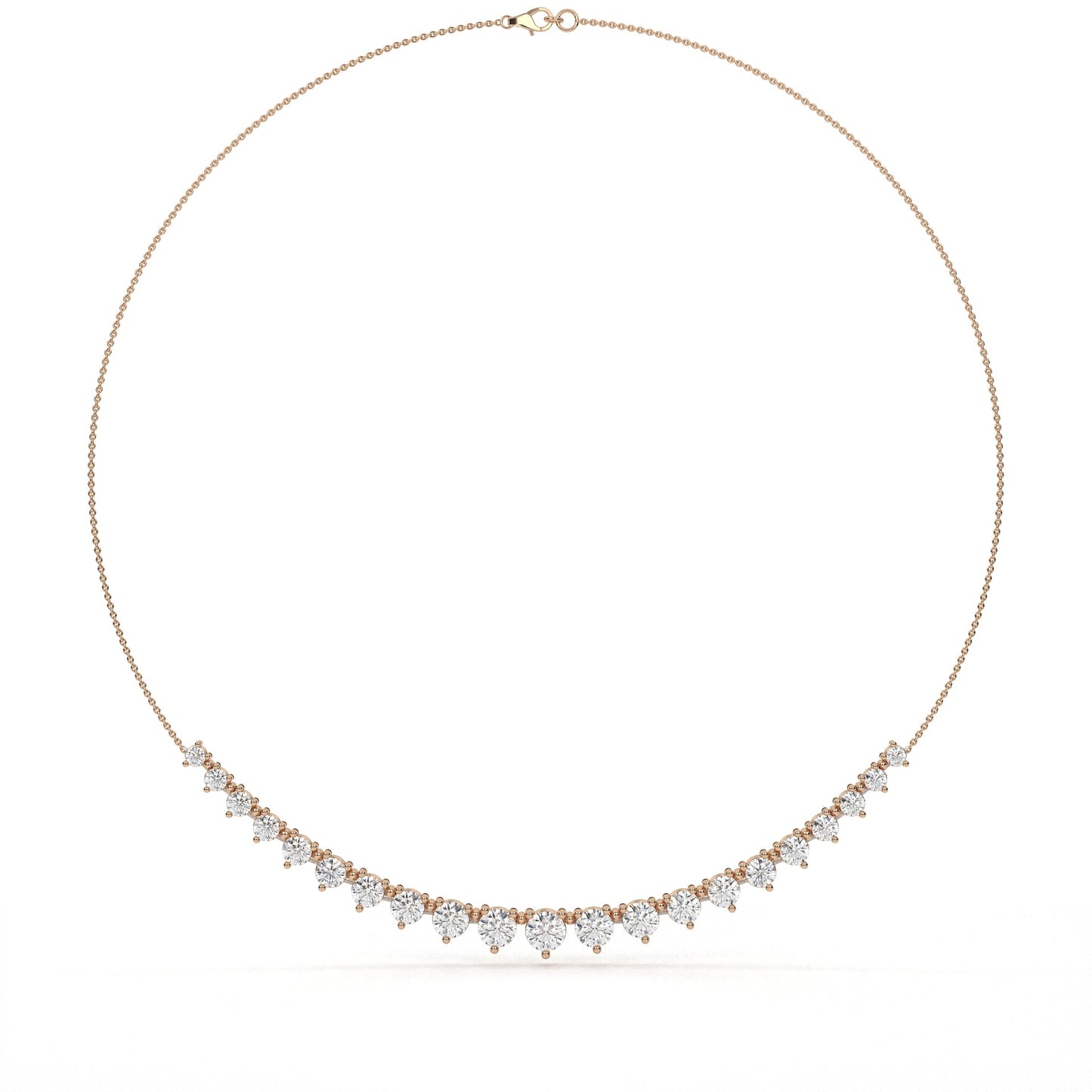 Modern Round Cut Diamond Necklace For Women
