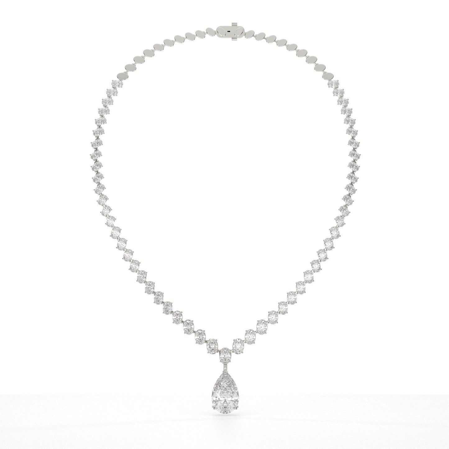 Pear And Oval Lab Grown Diamond Drop Necklace