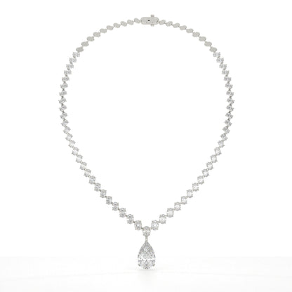 Pear And Oval Lab Grown Diamond Drop Necklace