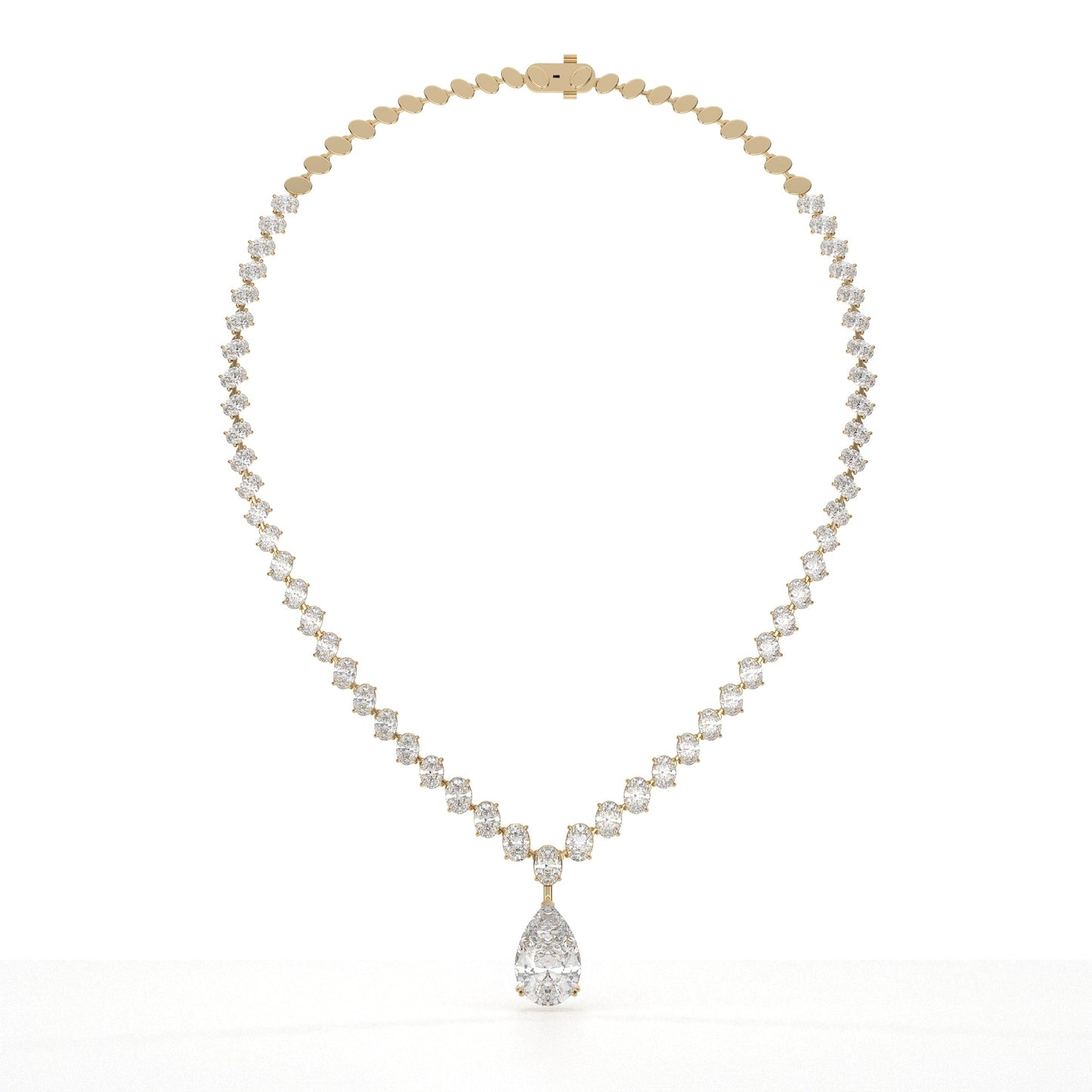Pear And Oval Lab Grown Diamond Drop Necklace