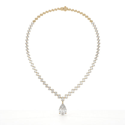 Pear And Oval Lab Grown Diamond Drop Necklace