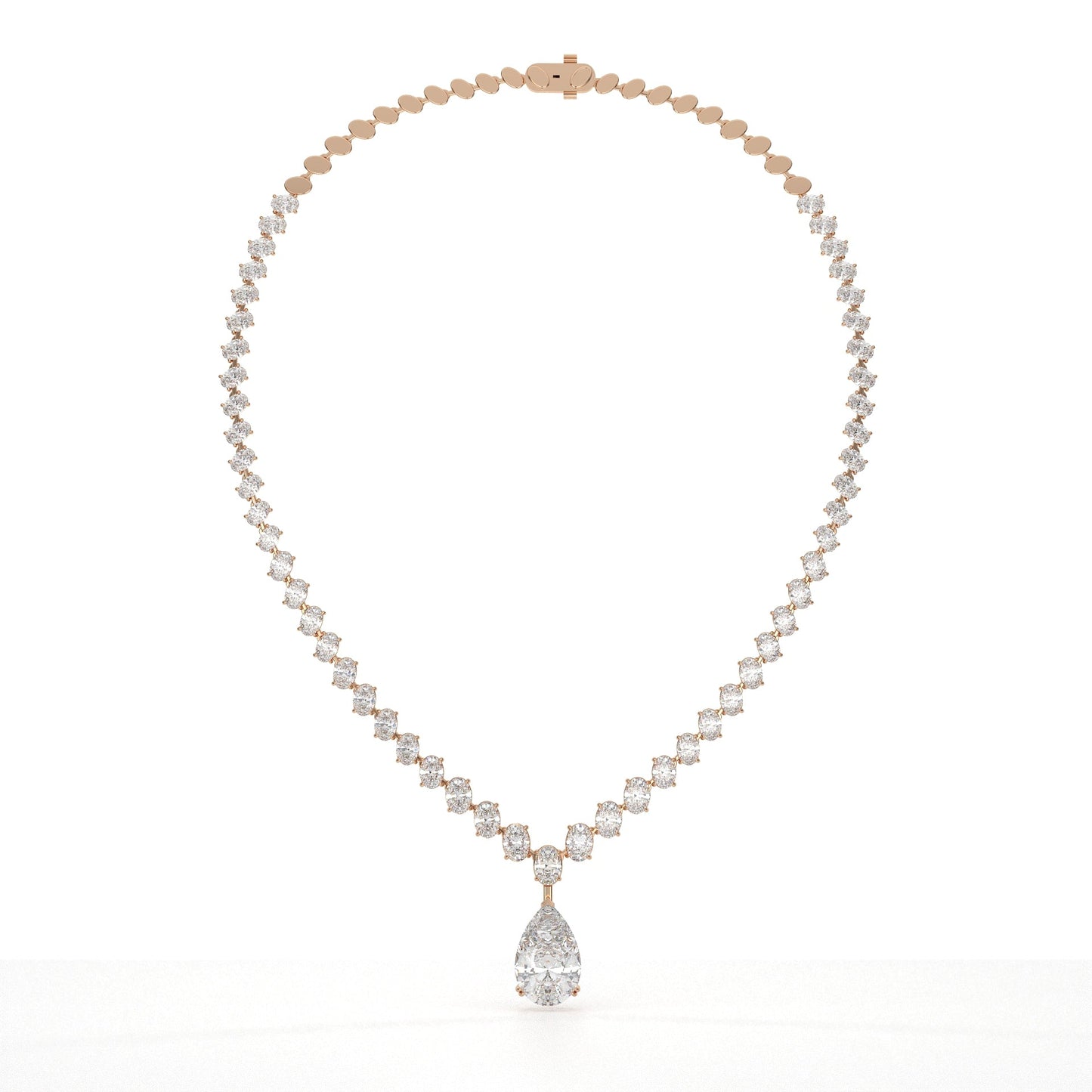 Pear And Oval Lab Grown Diamond Drop Necklace