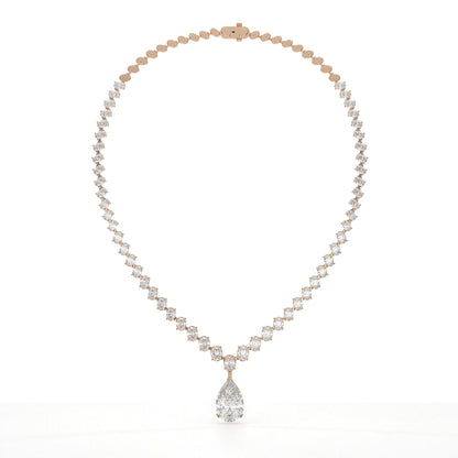 Pear And Oval Lab Grown Diamond Drop Necklace
