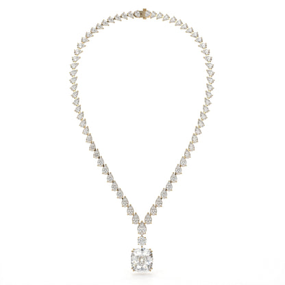 Multi Shape Lab Diamond Drop Necklace