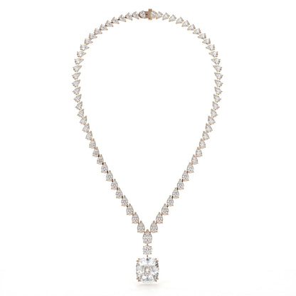 Multi Shape Lab Diamond Drop Necklace