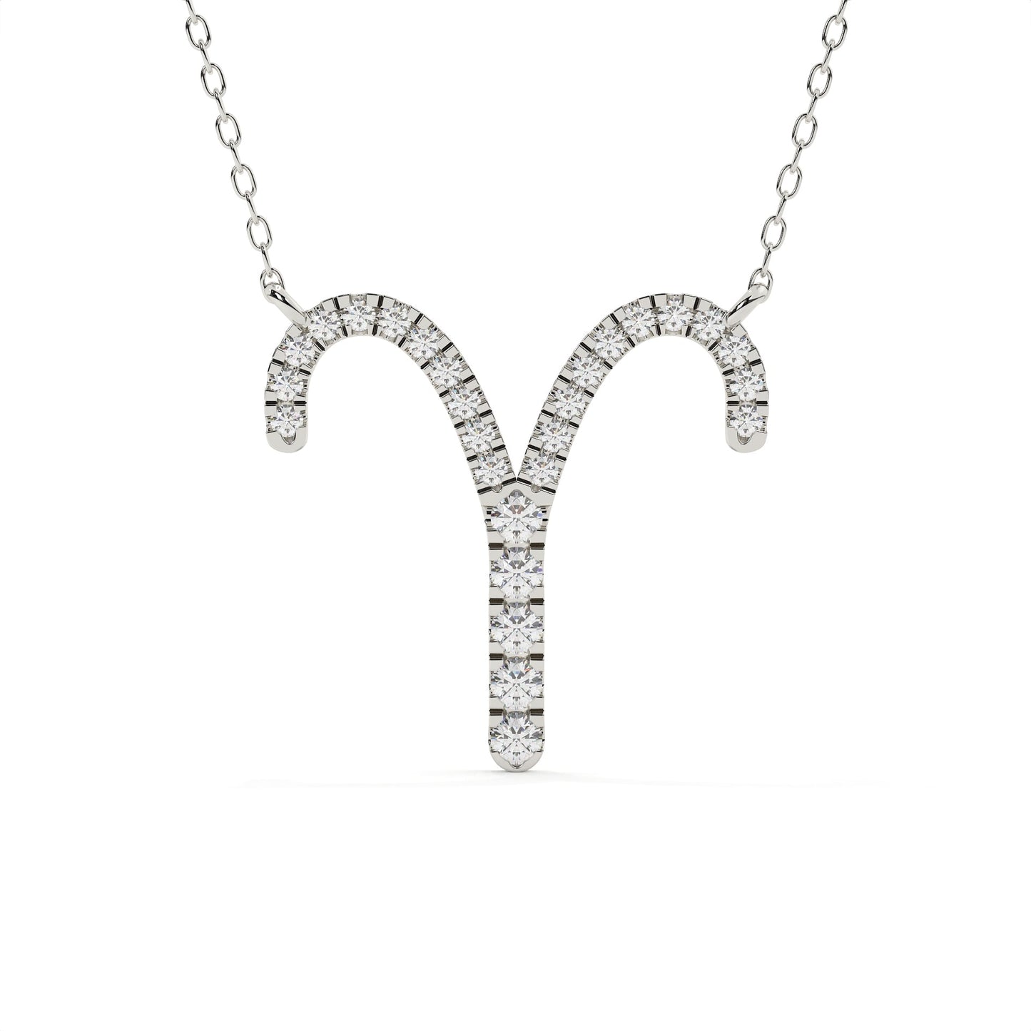 Round Diamond Aries Zodiac Sign Pendant