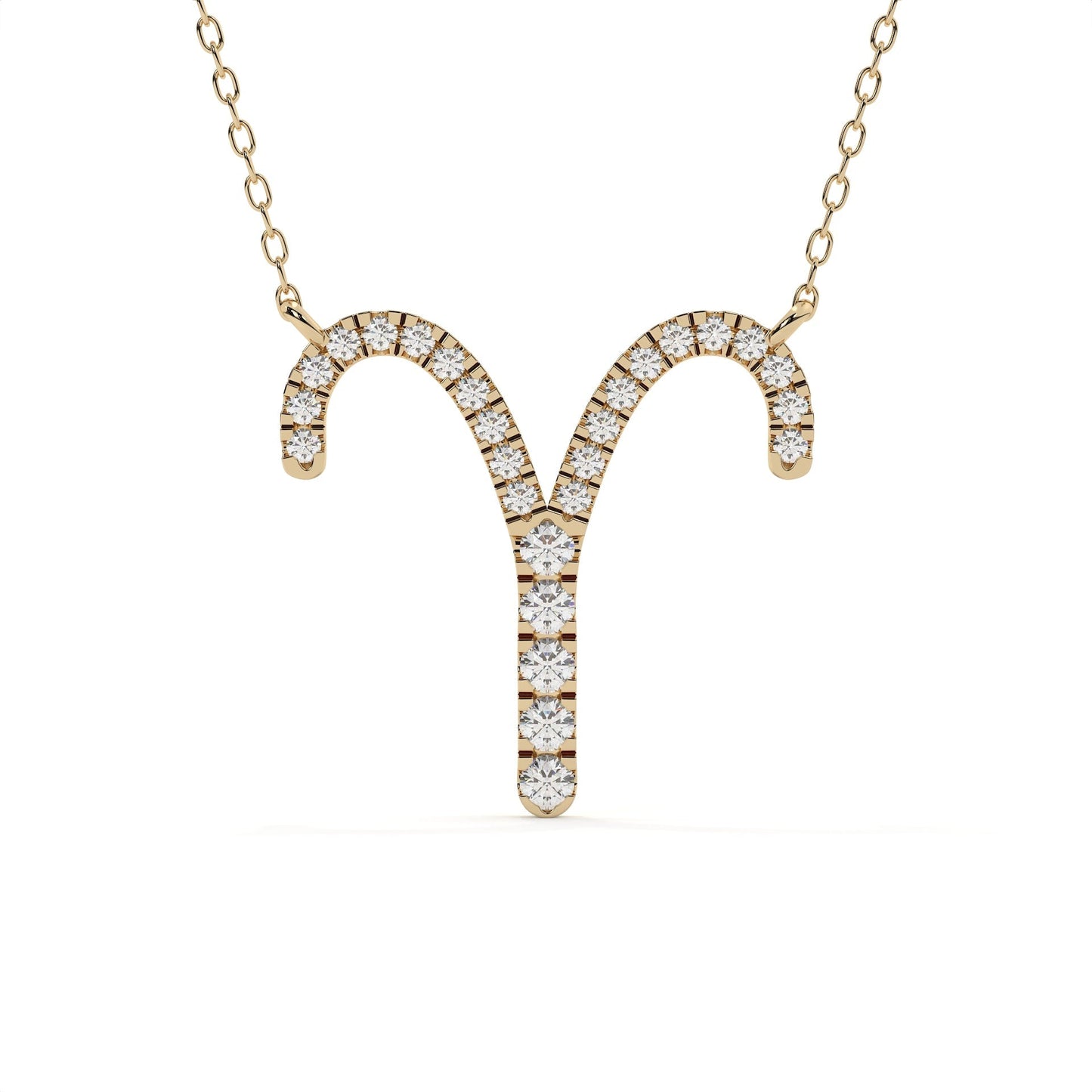 Round Diamond Aries Zodiac Sign Pendant