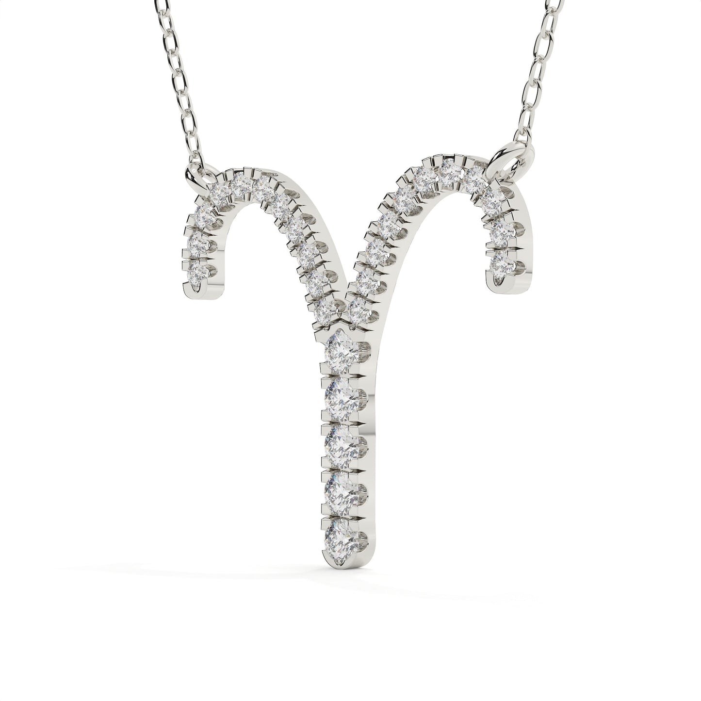 Round Diamond Aries Zodiac Sign Pendant