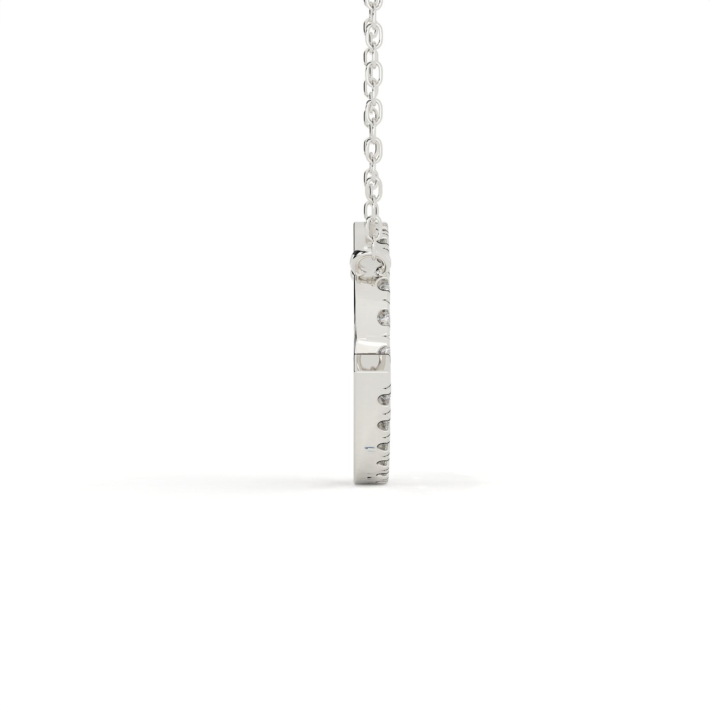 Cancer Zodiac Sign Round Cut Diamond Pendant