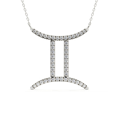 Gemini Zodiac Sign Lab Grown Diamond Pendant