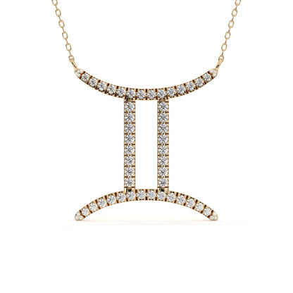 Gemini Zodiac Sign Lab Grown Diamond Pendant