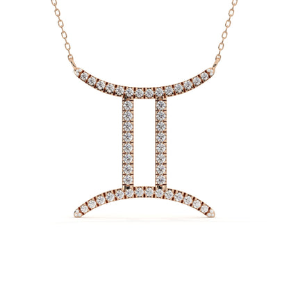 Gemini Zodiac Sign Lab Grown Diamond Pendant