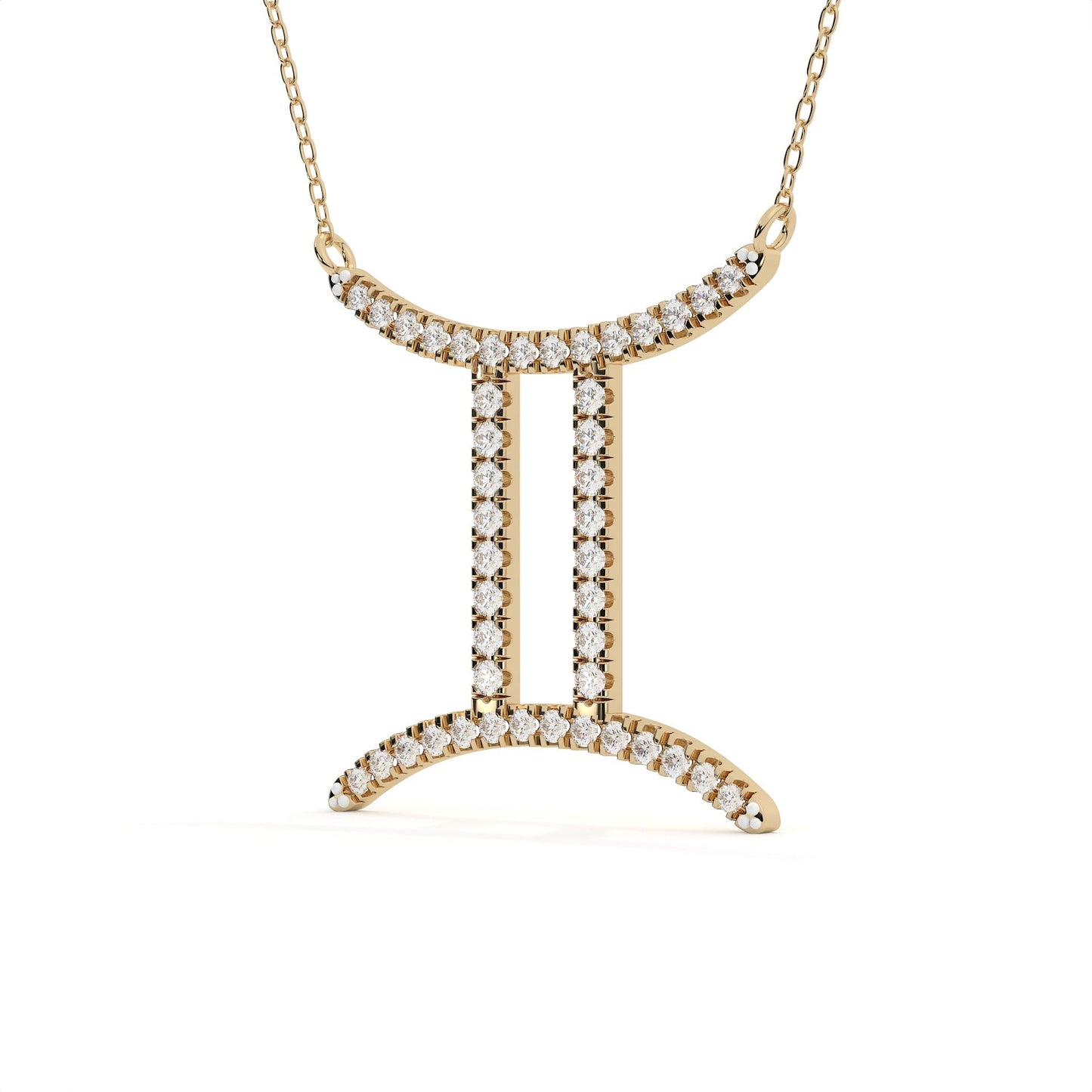 Gemini Zodiac Sign Lab Grown Diamond Pendant