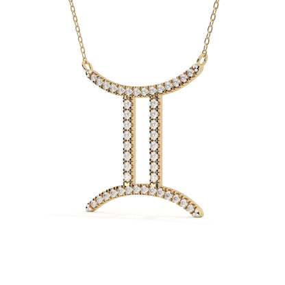 Gemini Zodiac Sign Lab Grown Diamond Pendant
