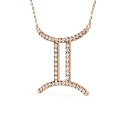 Gemini Zodiac Sign Lab Grown Diamond Pendant