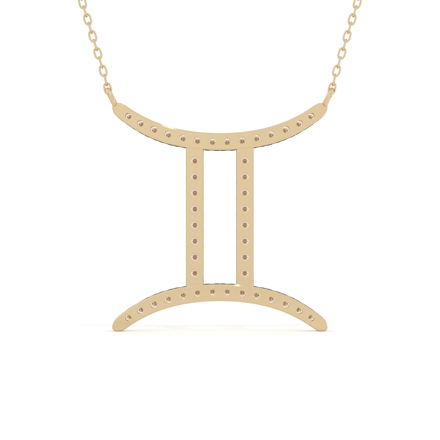 Gemini Zodiac Sign Lab Grown Diamond Pendant