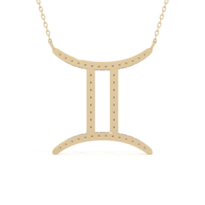 Gemini Zodiac Sign Lab Grown Diamond Pendant