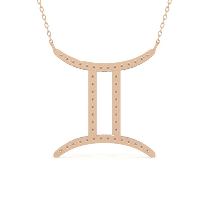 Gemini Zodiac Sign Lab Grown Diamond Pendant