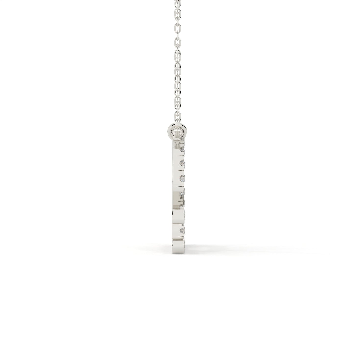 Round Cut Diamond Libra Zodiac Sign Pendant